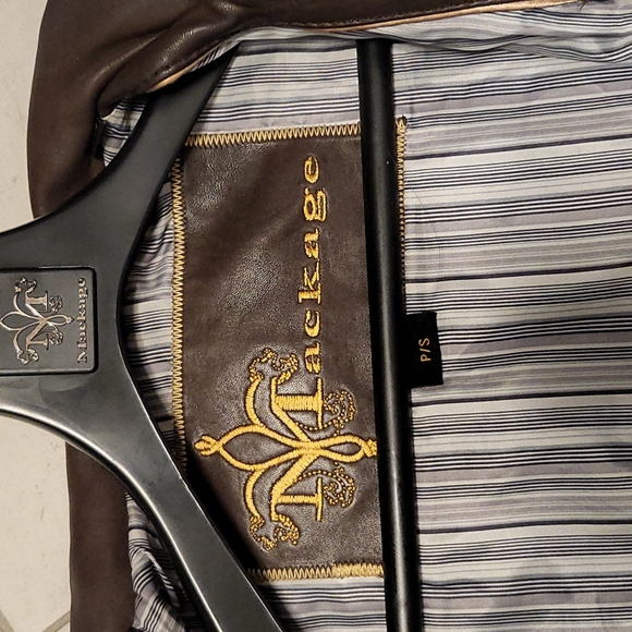 ๐ฏAuth Mackage Brown Soft Genuine Leather Jacket Size S - Picture 9 of 10